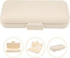DOITOOL Portable Travel Medicine Organizer Small Pill Box with 8 Compartments Cream White Mini Daily Pill Case for Supplements and Medication Storage