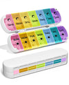 Weekly Pill Organizer 2 Times a Day, Moisture-Proof 7 Day Pill Box AM PM, Foldable Travel Medicine Organizer with Magnetic Closure for Vitamins, Supplements and Fish Oils