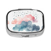 Square Round Pill Case Pirate Characters Pill Box Daily 2 Compartment Travel Pill Container for Pocket Purse Portable Medicine Cod Liver Oil Storage Box 2 Times a Day Pill Organizer