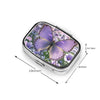 Square Round Pill Case Light Blue Pizza Slice Pill Box Daily 2 Compartment Travel Pill Container for Pocket Purse Portable Medicine Cod Liver Oil Storage Box 2 Times a Day Pill Organizer