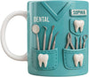 Dental Coffee Mug Featuring Dental Equipment Designs, Personalized Custom Coffee Mug, Gift For Dentists, Dentist Gifts For Men Women, Graduation Gifts For Dental Students (TR)