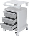 Generic Mobile Ultrasound Trolley Cart 110LBS Load Equipment Organizer Trolley with 3 Drawers 4 Wheels for Hospital Dental Office