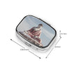 Square Round Pill Case Pirate Characters Pill Box Daily 2 Compartment Travel Pill Container for Pocket Purse Portable Medicine Cod Liver Oil Storage Box 2 Times a Day Pill Organizer