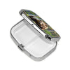 Square Round Pill Case Light Blue Pizza Slice Pill Box Daily 2 Compartment Travel Pill Container for Pocket Purse Portable Medicine Cod Liver Oil Storage Box 2 Times a Day Pill Organizer
