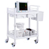 VEVOR Medical Mobile Trolley Cart with 2 Drawers & 3 Trash Cans, 2 Tiers Beauty Salon Rolling Trolley with 4 Silent Wheels & 2 Dirts Bucket & Bowl, Medical Utility Cart for Hospital Dental Clinic Lab