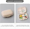 2pcs 8-Compartment Portable Double-Layer Airtight Pill Organizer Case, Travel and Daily Medicine Storage Box, Beige Multi-Grid Dispenser for Supplements and Tablets