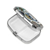 Square Round Pill Case Light Blue Pizza Slice Pill Box Daily 2 Compartment Travel Pill Container for Pocket Purse Portable Medicine Cod Liver Oil Storage Box 2 Times a Day Pill Organizer