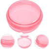 3pcs Portable Round Pill Organizer Set, Small Plastic Medicine Dispenser Boxes with Compartments for Three-Times-a-Day Use, Travel and Household Medication Storage, Pink