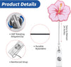 TUYUU 2PCS Cute Flower Badge Reel - Purple & Pink Floral Acrylic Retractable ID Name Card Holder with Swivel Alligator Clip - Nurse Office Accessories for OT CNA RN MA & Social Worker Gifts