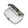 Square Round Pill Case Light Blue Pizza Slice Pill Box Daily 2 Compartment Travel Pill Container for Pocket Purse Portable Medicine Cod Liver Oil Storage Box 2 Times a Day Pill Organizer
