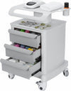 Generic Mobile Ultrasound Trolley Cart 110LBS Load Equipment Organizer Trolley with 3 Drawers 4 Wheels for Hospital Dental Office