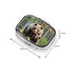 Square Round Pill Case Light Blue Pizza Slice Pill Box Daily 2 Compartment Travel Pill Container for Pocket Purse Portable Medicine Cod Liver Oil Storage Box 2 Times a Day Pill Organizer