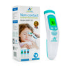 Amplim Non-Contact Forehead Thermometer & Case for Adults, Kids, Baby, FDA Cleared, Medical Grade, Touchless Infrared, 1-Sec Reading, Fever Alarm, Memory Recall, Quiet Mode, White