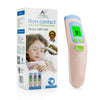 Amplim Non-Contact Forehead Thermometer & Case for Adults, Kids, Baby, FDA Cleared, Medical Grade, Touchless Infrared, 1-Sec Reading, Fever Alarm, Memory Recall, Quiet Mode, White
