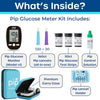 Pip Glucose Monitor Kit with 150 Test Strips and 160 Lancets - Complete Blood Sugar Testing Kit for Diabetes Care at Home | Includes Glucometer, Lancing Device, Travel Case & Diabetic Test Strips