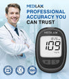 Medilax Blood Glucose Monitor Kit, Blood Sugar Testing Kit with 100 Test Strips & 100 Lancets, Glucometer and Lancing Device, No Coding, 500 Storage Glucose Monitor for Home Use Diabetes Testing