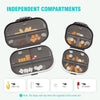 Personal Pill Organizer 2PACK- Medicine Pill Case with Medicine Tracker, Waterproof Pill Box, 7 Compartments, Foldable Design (Black& White A)