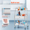 VEVOR Lab Rolling Cart, 3-Shelf Stainless Steel Rolling Cart, Lab Serving Cart with Swivel Casters, Dental Utility Cart for Clinic, Lab, Hospital, Salon, 26.38"x15.55"x34.13"