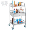 VEVOR Lab Rolling Cart, 3-Shelf Stainless Steel Rolling Cart, Lab Serving Cart with Swivel Casters, Dental Utility Cart for Clinic, Lab, Hospital, Salon, 26.38"x15.55"x34.13"