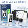 Riroga Blood Glucose Monitor Kit with 100 Glucometer Strips, 100 Lancets, 1 Blood Sugar Monitor,Blood Sugar Test Kit for Home Use,Travel Case for Blood Glucose Monitor Kit,Lancing Device, No Coding