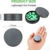 Metal Pill Case, 2Pack Aluminium Small Medication Containers for Pocket Purse, Travel Waterproof Vitamin Organizer Box, Portable Tiny Round Medicine Dispenser Caddy for Camping, Working - Gray
