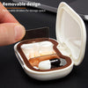 ONTERATE Small Pill Box, 3 Compartments Small Pill Case for Purse Pocket, Removable Divider Travel Pill Organizer, Moisture Proof Portable Mini Pill Container Medicine Organizer for Vitamins (White)