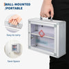 Lockable Wall Mounted Medicine Cabinet, Secure Metal First Aid Box with Handle & Key, Portable, Childproof Medical Storage for Bathroom, 11.42"x4.33"x9.84", Silver