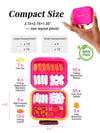 Small Pill Case Travel Pill Organizer - Moisture-Proof 7 Compartments Daily Pill Box for Purse, Pocket & Gym Bag, Secure Double Lock Medicine Vitamin Container for Supplements/Fish Oil - Sky Blue