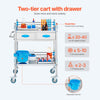 VEVOR Lab Rolling Cart, 3-Shelf Stainless Steel Rolling Cart, Lab Serving Cart with Swivel Casters, Dental Utility Cart for Clinic, Lab, Hospital, Salon, 26.38"x15.55"x34.13"