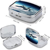 Aircraft Fighter Jets Pill Case,2 Compartment Small Pill Box Metal Portable Medicine Box Mini Medication Organizer Storage Travel Organizer for Pocket Purse