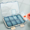 DOITOOL Portable Pill Organizer Case Weekly Medicine Storage Box Small Travel Pill Container with Lid Blue Compact Mobile Medication Holder for Daily Use