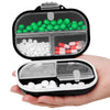 Personal Pill Organizer 2PACK- Medicine Pill Case with Medicine Tracker, Waterproof Pill Box, 7 Compartments, Foldable Design (Black& White A)