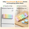 Daviky Magnetic Pill Organizer 2 Times a Day, Weekly AM PM Pill Case, Pill Box 7 Day with Magnets and Stand, Large Medicine Organizer for Medication, Vitamins and Supplements, Macaron