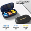 ONTERATE Small Pill Box, 3 Compartments Small Pill Case for Purse Pocket, Removable Divider Travel Pill Organizer, Moisture Proof Portable Mini Pill Container Medicine Organizer for Vitamins (White)