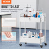 VEVOR Lab Rolling Cart, 3-Shelf Stainless Steel Rolling Cart, Lab Serving Cart with Swivel Casters, Dental Utility Cart for Clinic, Lab, Hospital, Salon, 26.38"x15.55"x34.13"