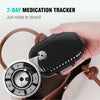 Personal Pill Organizer 2PACK- Medicine Pill Case with Medicine Tracker, Waterproof Pill Box, 7 Compartments, Foldable Design (Black& White A)