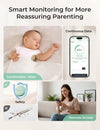 Momcozy Wearable Digital Thermometer for Baby, Medical-Grade Accurate Smart Thermometer, Instant Reads, APP Real-time Monitoring for Infants & Kids, Hypoallergenic 3M Stiker,Bluetooth, Green