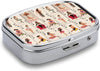 Poker Pinup Girls Metal 2 Compartment Pill Organizer Portable Pill Box for Pocket Daily Portable Medicine Vitamin Tablet Storage