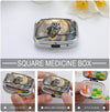 Owl on A Branch Pill Case Portable Medicine Organizer Compact Travel Pill Box Small Metal Medicine Box for Purse Pocket Pill Container Holder 2 Compartments Medication Holder