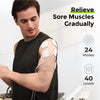 AUVON 3-in-1 TENS Unit Muscle Stimulator, EMS Massage Machine with 40 Intensities for Gradual Shoulder, Sciatica, Back Pain Relief, 24 Modes Rechargeable Electronic Pulse Massager with 12 TENS Pads