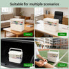 Large 3-tier medicine cabinet organizer with portable small pill box, empty first aid kit storage container for home and travel, multipurpose medicine organizer box with handle for family emergency.