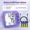 Blood Pressure Monitor for Home Use, Large Upper Arm Blood Pressure Cuff with Backlight, Automatic Digital BP Machine for Seniors, Heart Rate Monitor & Storage Bag (Purple)