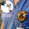 Bumble Bee Floral Badge Reel Nature Wildflower Animals Insect Lover ID Badge Holder with Retractable Clip for Doctor Student Medical Assistant Coworker Work Doctor Accessories Gifts 2 Inches