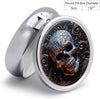Cool Skull Graphics Pill Organizer Round Pill Box Small Pill Case with 3 Compartment Travel Pill Container Portable Medicine Box Metal Medicine Organizer Medication Holder