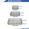 Frimen Stainless Steel Medical Basket with Dual Handles and Silicone Mat Sterilization Tray Surgical Instrument (400mm*300mm*70mm)