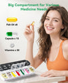 Weekly Pill Organizer 2 Times a Day, Moisture-Proof 7 Day Pill Box AM PM, Foldable Travel Medicine Organizer with Magnetic Closure for Vitamins, Supplements and Fish Oils