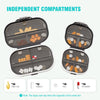 Personal Pill Organizer 2PACK- Medicine Pill Case with Medicine Tracker, Waterproof Pill Box, 7 Compartments, Foldable Design (Black& White A)