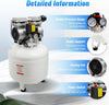Air Compressor,1HP 10.57Gal, Oil-Fr-ee Air Compressor, 115PSI 750W Quiet Air Pump with All-Copper Motor, for Den-tal Lab Beauty Equipment