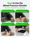 HealthTree Blood Pressure Monitor with Large Display, Blood Pressure Machine Upper Arm Large Cuff(8.7"-16.5"), High Automatic Blood Pressure Monitors Cuff for Home Use, BP Monitors