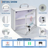 Lockable Wall Mounted Medicine Cabinet, Secure Metal First Aid Box with Handle & Key, Portable, Childproof Medical Storage for Bathroom, 11.42"x4.33"x9.84", Silver